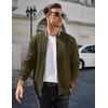 image:imageCOOFANDY Mens Zip Up Sweater Jacket Waffle Sweatshirt Knit Bomber Lightweight Casual JacketsArmy Green