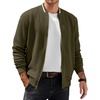 image:imageCOOFANDY Mens Zip Up Sweater Jacket Waffle Sweatshirt Knit Bomber Lightweight Casual JacketsArmy Green