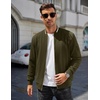 image:imageCOOFANDY Mens Zip Up Sweater Jacket Waffle Sweatshirt Knit Bomber Lightweight Casual JacketsArmy Green