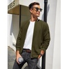 image:imageCOOFANDY Mens Zip Up Sweater Jacket Waffle Sweatshirt Knit Bomber Lightweight Casual JacketsArmy Green