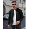 image:imageCOOFANDY Mens Zip Up Sweater Jacket Waffle Sweatshirt Knit Bomber Lightweight Casual JacketsBlack