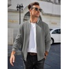 image:imageCOOFANDY Mens Zip Up Sweater Jacket Waffle Sweatshirt Knit Bomber Lightweight Casual JacketsDark Grey