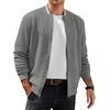 image:imageCOOFANDY Mens Zip Up Sweater Jacket Waffle Sweatshirt Knit Bomber Lightweight Casual JacketsDark Grey