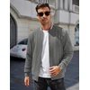image:imageCOOFANDY Mens Zip Up Sweater Jacket Waffle Sweatshirt Knit Bomber Lightweight Casual JacketsDark Grey