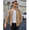 image:imageCOOFANDY Mens Zip Up Sweater Jacket Waffle Sweatshirt Knit Bomber Lightweight Casual JacketsKhaki