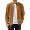 image:imageCOOFANDY Mens Zip Up Sweater Jacket Waffle Sweatshirt Knit Bomber Lightweight Casual JacketsLight Brown