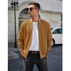 image:imageCOOFANDY Mens Zip Up Sweater Jacket Waffle Sweatshirt Knit Bomber Lightweight Casual JacketsLight Brown