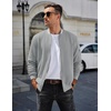 image:imageCOOFANDY Mens Zip Up Sweater Jacket Waffle Sweatshirt Knit Bomber Lightweight Casual JacketsLight Grey