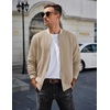 image:imageCOOFANDY Mens Zip Up Sweater Jacket Waffle Sweatshirt Knit Bomber Lightweight Casual JacketsLight Khaki