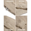 image:imageCOOFANDY Mens Zip Up Sweater Jacket Waffle Sweatshirt Knit Bomber Lightweight Casual JacketsLight Khaki