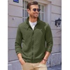 image:imageCOOFANDY Mens Zip Up Sweatshirt Mock Neck Quilted Jacket Casual Lightweight Sweater Jackets with PocketArmy Green