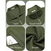 image:imageCOOFANDY Mens Zip Up Sweatshirt Mock Neck Quilted Jacket Casual Lightweight Sweater Jackets with PocketArmy Green