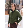 image:imageCOOFANDY Mens Zip Up Sweatshirt Mock Neck Quilted Jacket Casual Lightweight Sweater Jackets with PocketArmy Green