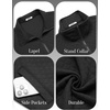 image:imageCOOFANDY Mens Zip Up Sweatshirt Mock Neck Quilted Jacket Casual Lightweight Sweater Jackets with PocketBlack