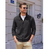 image:imageCOOFANDY Mens Zip Up Sweatshirt Mock Neck Quilted Jacket Casual Lightweight Sweater Jackets with PocketBlack