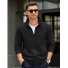 image:imageCOOFANDY Mens Zip Up Sweatshirt Mock Neck Quilted Jacket Casual Lightweight Sweater Jackets with PocketBlack