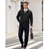 image:imageCOOFANDY Mens Zip Up Sweatshirt Mock Neck Quilted Jacket Casual Lightweight Sweater Jackets with PocketBlack