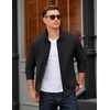 image:imageCOOFANDY Mens Zip Up Sweatshirt Mock Neck Quilted Jacket Casual Lightweight Sweater Jackets with PocketBlack