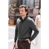 image:imageCOOFANDY Mens Zip Up Sweatshirt Mock Neck Quilted Jacket Casual Lightweight Sweater Jackets with PocketDark Grey