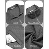 image:imageCOOFANDY Mens Zip Up Sweatshirt Mock Neck Quilted Jacket Casual Lightweight Sweater Jackets with PocketDark Grey