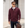 image:imageCOOFANDY Mens Zip Up Sweatshirt Mock Neck Quilted Jacket Casual Lightweight Sweater Jackets with PocketDark Red