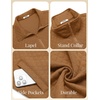image:imageCOOFANDY Mens Zip Up Sweatshirt Mock Neck Quilted Jacket Casual Lightweight Sweater Jackets with PocketLight Brown