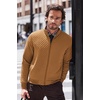 image:imageCOOFANDY Mens Zip Up Sweatshirt Mock Neck Quilted Jacket Casual Lightweight Sweater Jackets with PocketLight Brown