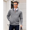 image:imageCOOFANDY Mens Zip Up Sweatshirt Mock Neck Quilted Jacket Casual Lightweight Sweater Jackets with PocketLight Grey