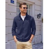 image:imageCOOFANDY Mens Zip Up Sweatshirt Mock Neck Quilted Jacket Casual Lightweight Sweater Jackets with PocketNavy Blue
