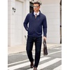 image:imageCOOFANDY Mens Zip Up Sweatshirt Mock Neck Quilted Jacket Casual Lightweight Sweater Jackets with PocketNavy Blue
