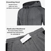 image:imageCOOFANDY Tracksuit Mens with Zipper Pockets Full Zip Hoodie Sweatsuit 2 Pieces Running Jogging Sports Casual Sweat SuitsDark Grey Textile