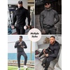 image:imageCOOFANDY Tracksuit Mens with Zipper Pockets Full Zip Hoodie Sweatsuit 2 Pieces Running Jogging Sports Casual Sweat SuitsDark Grey Textile