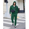 image:imageCOOFANDY Tracksuit Mens with Zipper Pockets Full Zip Hoodie Sweatsuit 2 Pieces Running Jogging Sports Casual Sweat SuitsGreen