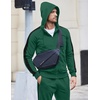 image:imageCOOFANDY Tracksuit Mens with Zipper Pockets Full Zip Hoodie Sweatsuit 2 Pieces Running Jogging Sports Casual Sweat SuitsGreen