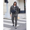 image:imageCOOFANDY Tracksuit Mens with Zipper Pockets Full Zip Hoodie Sweatsuit 2 Pieces Running Jogging Sports Casual Sweat SuitsGrey