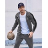 image:imageCOOFANDY Tracksuit Mens with Zipper Pockets Full Zip Hoodie Sweatsuit 2 Pieces Running Jogging Sports Casual Sweat SuitsGrey