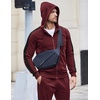 image:imageCOOFANDY Tracksuit Mens with Zipper Pockets Full Zip Hoodie Sweatsuit 2 Pieces Running Jogging Sports Casual Sweat SuitsWine Red