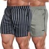 image:imageCOOFANDY Mens 2 Pack Gym Workout Shorts Quick Dry Athletic Shorts 5 Inch Lightweight Sports Running Shorts with PocketsGreyBlack  White Stripe