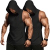 image:imageCOOFANDY Mens 2 Pack Workout Hooded Tank Tops Bodybuilding Muscle Cut Off T Shirt Sleeveless Gym HoodiesBlackblack