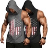 image:imageCOOFANDY Mens 2 Pack Workout Hooded Tank Tops Bodybuilding Muscle Cut Off T Shirt Sleeveless Gym HoodiesUsa Flag2