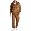 image:imageCOOFANDY Mens 2 Piece Velour Tracksuit Full Zip Jackets Pants Velvet Jogging Suits Sweatsuit SetBrown