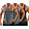 image:imageCOOFANDY Mens 3 Pack Gym Tank Tops YBack Workout Muscle Tee Training Bodybuilding Fitness Sleeveless T Shirts3 PackblackBlueGrey