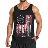 image:imageCOOFANDY Mens 3 Pack Quick Dry Workout Tank Top Gym Muscle Tee Fitness Bodybuilding Sleeveless T ShirtFlagblack1 Pack