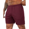 image:imageCOOFANDY Mens 3 Pack Workout Gym Shorts Mesh Athletic Shorts Lightweight Bodybuilding Training Short Pants with PocketsDark Red