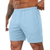 image:imageCOOFANDY Mens 3 Pack Workout Gym Shorts Mesh Athletic Shorts Lightweight Bodybuilding Training Short Pants with PocketsLight Blue