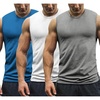 image:imageCOOFANDY Mens 3 Pack Workout Tank Tops Gym Muscle Tee Bodybuilding Fitness Sleeveless T ShirtsBlueWhiteGrey