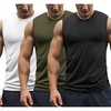 image:imageCOOFANDY Mens 3 Pack Workout Tank Tops Gym Muscle Tee Bodybuilding Fitness Sleeveless T ShirtsWhiteArmy GreenBlack