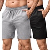 image:imageCOOFANDY Mens Athletic Running Shorts 7 Gym Workout Shorts Lightweight Drawstring Training Shorts with Zipper Pockets2 Pack BlackLight Grey