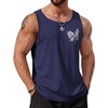 image:imageCOOFANDY Mens Beach Tank Tops Summer Cotton Sleeveless Graphic T Shirts Palm Tree Casual Vacation Muscle TankNavy Blue