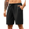 image:imageCOOFANDY Mens Casual Shorts 9 inch Inseam Stretch Beach Shorts Elastic Waist Drawstring Summer ShortsBlack